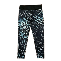 Adidas Black Climalite Leggings Womens Large Blue Gray Abstract Print - $18.00