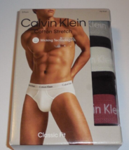 Calvin Klein 3 Pack  XL 40-42 Hip Brief Underwear Black Cotton New - £22.92 GBP