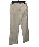 Ralph Lauren Pants Tan &amp; White Striped Seersucker Spring Summer 100% Cot... - $36.59 CAD