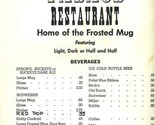 Beer Palace Restaurant Dinner Menu Port Clinton Ohio 1960&#39;s - $37.74