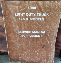 1988 GMC light Duty Truck Service Manual Supplement - C &amp; K Models - £10.70 GBP