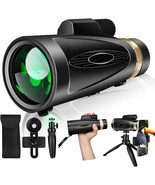 Monocular Telescope 80X100 High Power With Smartphone Adapter, Black - €43,70 EUR