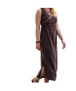 Women&#39;s Summer Church Linen Cotton blend beads Maxi Dress Washable plus ... - $59.99