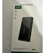 Ugreen 2 IN 4 Out USB 2.0(USB 2.0 Gen 1) Sharing Switch Box Black - $536.36 MXN