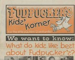 Fudpucker&#39;s Kids Korner Menu 1998 Games For Little Puckers Destin Florida - £14.24 GBP