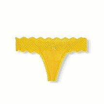No Boundaries Women&#39;s Micro &amp; Lace Thong Panties Size X-SMALL (4) Gold Ice New - £7.75 GBP