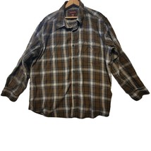 Covington Brown Plaid Flannel Mens Button Up Shirt Size XXL - $14.80