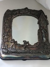 Snow White 7 Dwarfs Picture Frame Mirror Repousse 925 Sterling Silver 15.5 In - £1,028.73 GBP