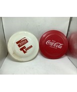 2 VTG 1975 WHAM-O Frisbee w/ Coke Coca Tastee Cola Advertisement C&amp;D Hit - €14,32 EUR