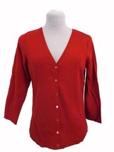 Harold&#39;s Cardigan Sweater Size M Red 3/4 Sleeves Excellent Condition! - £7.78 GBP