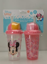DISNEY BABY Minnie Mouse 2 Pieces 10 oz. Pop-Up Straw Sipper Cups Spill ... - $13.22