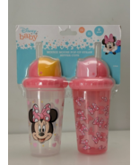 DISNEY BABY Minnie Mouse 2 Pieces 10 oz. Pop-Up Straw Sipper Cups Spill ... - $13.22