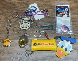 Vintage Travel And Collectible Keychain Lot Disney Florida Hard Rock CV JD - $14.84