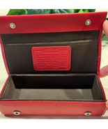 Coach 7220 Leather Eyeglass Case Large Hard Shell Snap Flap Closure Red - $32.82 CAD