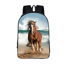 War Horse Print Backpack for Teenager Boys Girls Children School Bags Women Men  - £26.75 GBP