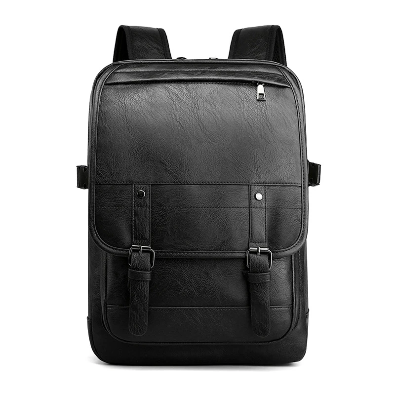 High Quality Men Backpack PU Leather Rucksack Vintage Large Laptop Backpacks Mal - £38.39 GBP