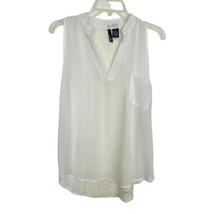 Ultra Flirt Womens Shirt Size Large White Lace Sheer V Neck Blouse NEW  - £16.16 GBP