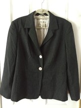 Laurel ladies blazer, suit Jacket, Size 44 Black White Wool Career Profe... - $34.64