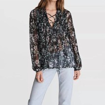 Rag &amp; Bone sachi floral viscose top in Blue Floral - size L - £61.42 GBP