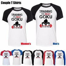 Fancy Dress Training to Beat Goku Design Couples T-Shirt Graphic Tee Shi... - £13.95 GBP