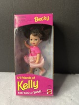 Vintage New In Box 1995 Mattel Becky Li&#39;l Friends Of Kelly Barbie Doll - £9.39 GBP