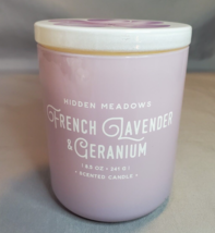 DW Home Scented Candle Hidden Meadows French Lavender Geranium 1 Wick 8.5oz Jar - £18.65 GBP