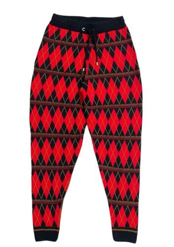 TOPSHOP Argyle Print Knit Jogger Pants SZ 4 NEW - £36.91 GBP