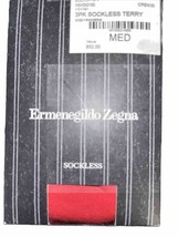 Ermenegildo Zegna 3 Pack Men&#39;s Red Cotton No Show Socks Sockless Terry O... - $41.88