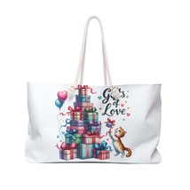 Personalised/Non-Personalised Weekender Bag, Tree, Cat, Merry Christmas, awd-216 - £39.07 GBP