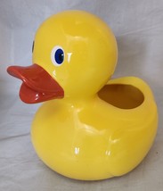 Large Yellow Rubber Ducky Planter Container TeleFlora Gifts CERAMIC Duck 9&quot;x9&quot; - £23.72 GBP
