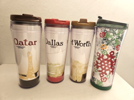 Starbucks City Coffee Travel Mug Cup Lot Ft Worth Dallas Qatar Christmas - £19.35 GBP