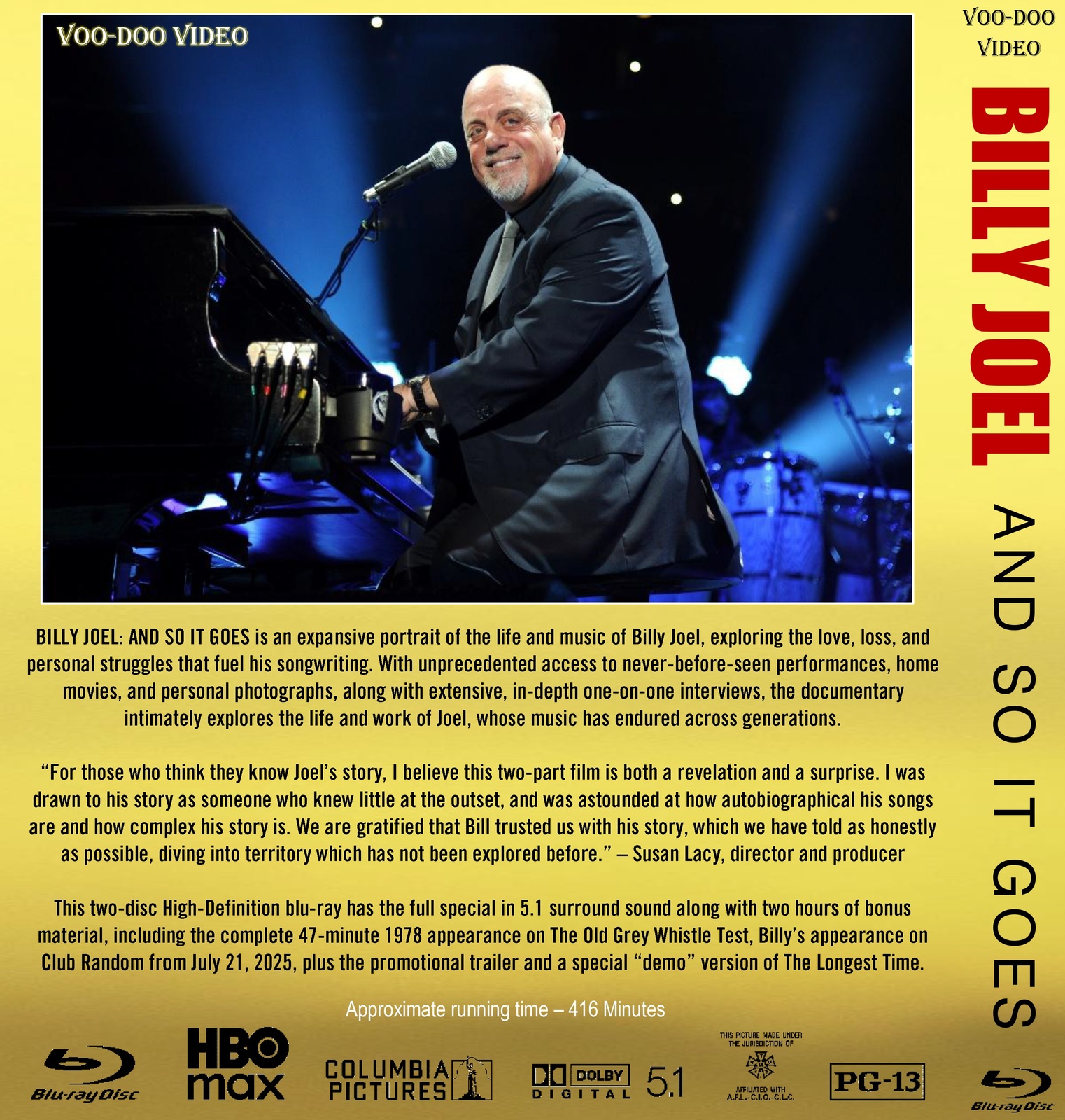 Billy Joel - And So It Goes 2-Blu-Ray - 2025 Documentary + Bonuses - Piano Man   Item image 2