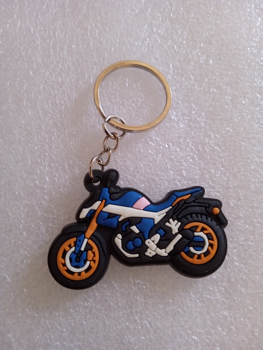 Motorcycle Rocket Vinyl Dark Blue/Pink Keychain Key Accessories Novelty New - $14.99