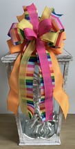 1 Pcs Multicolor Spring Easter Wired Wreath Bow 10 Inch #MNDC - £28.36 GBP