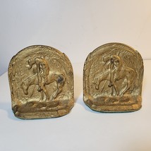 Indian Horse Bronco Bronze Bookends - The End Of The Trail Set - £24.06 GBP