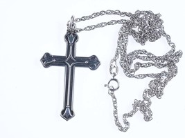 Retired James Avery Sterling Tulip cross with necklace - £97.21 GBP