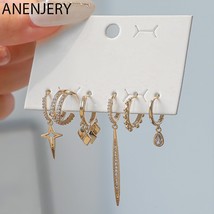 ANENJERY Silver Color Water Drop Star Square Tassel Earrings For Women  Asymmetr - $19.01