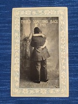 688A~ Vintage Postcard Embossed There&#39;s Something Back of This Love Coup... - $5.00