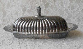 Vintage Silverplate Butter Dish Eales of Sheffield Serving 3 Pieces Base Ornate  - £15.73 GBP
