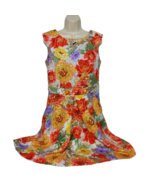 Danny and Nicole A Line Dress Size 10 Multicolor Floral Ruffles Zip Up - $34.65