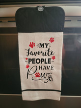 Hanging Kitchen Dish Towel w/ Pot Holder Top - My Favorite People Have Paws - £5.50 GBP