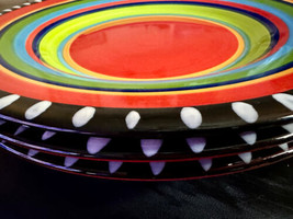 Gibson Elite Dinner Plates Colorful (3)  11&quot; Stoneware multicolor - $33.00