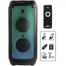 beFree Double Dual 8&quot; Wireless Bluetooth Party Speaker w Lights Remote TF FM USB - £122.02 GBP