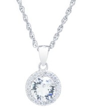 Giani Bernini Crystal and Cubic Zirconia Halo 18″ Pendant Necklace - £23.35 GBP