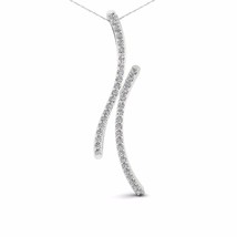 Sterling Silver 0.25ct TDW Diamond Fashion Pendant Necklace - £207.82 GBP