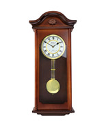 Bedford Clock Collection Jacob 22.75 Inch Mahogany Chiming Pendulum Wall... - £125.90 GBP