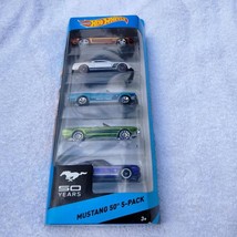 2013 Hot Wheels 50 Years Mustang 50th 5-Pack #BFB29 Die-Cast New - £18.92 GBP