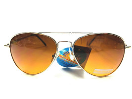 Unbranded Aviator Sunglasses Silver Metal Blue Blocking Tear Drop Unisex 30174 - £7.02 GBP