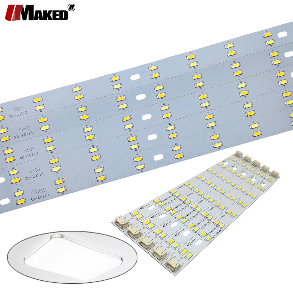 Cb 4wx2 6wx2 8wx2 3 color changable bar strip smd5730 aluminum base plate ceiling light thumb200