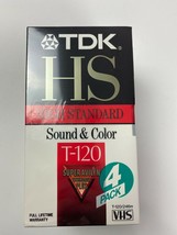 TDK 4-Pack HS High Standard Blank VHS Tapes Brand New Factory Sealed - £18.01 GBP